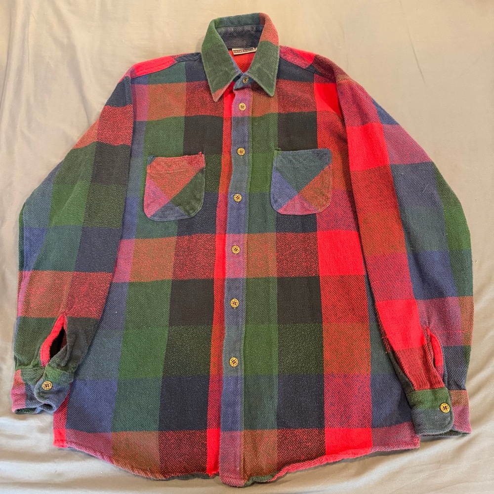 Vintage Big Mac Flannel Shirt Mens XLT Plaid Button Up Jc Penney 70s 80s‎